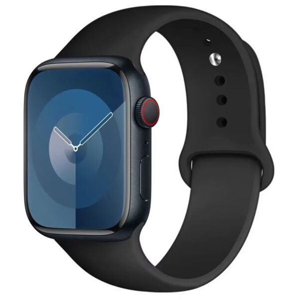 Correa de Silicona Negra para Apple Watch 38/40mm ⌚✨Talla M-L