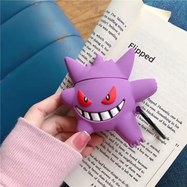 Funda para AirPods 1/2 con Diseño de Pokémon Gengar - Silicona Protectora, Antideslizante | Estilo Fantasmal y Duradero